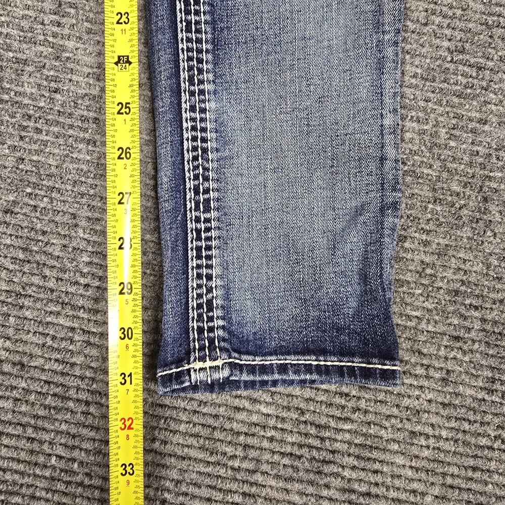 Rock Revival Jessica Skinny Jeans Womens 29 Blue Thick Stitch Flap Pocket - Picture 8 of 8